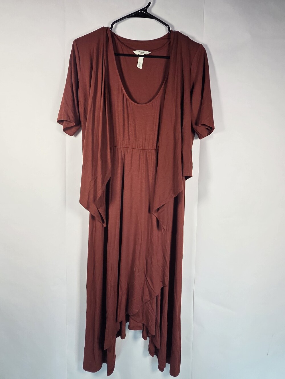 Soma Rust Brown Asymmetrical Jersey Maxi Dress